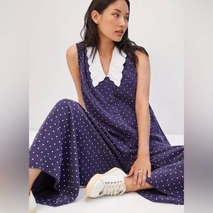 Maeve Navy Polka Dot Jumpsuit